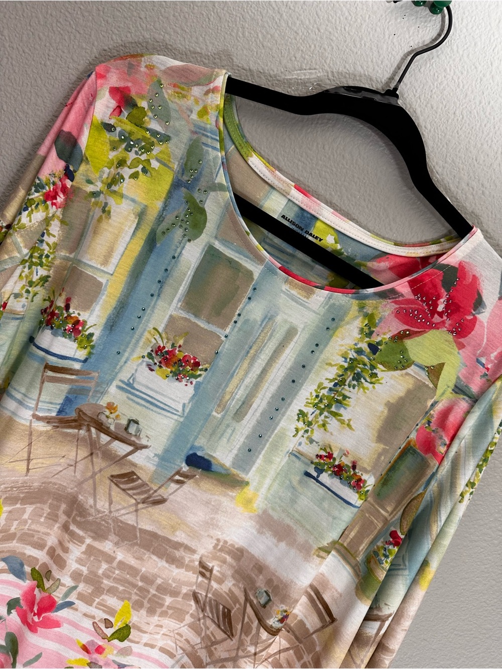 Allison Daley Pink Multi Floral Watercolor Scoop Neck Top - Picture 10 of 10